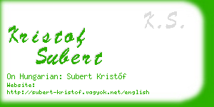 kristof subert business card