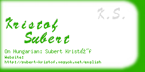 kristof subert business card